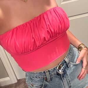 Hot Pink Strapless Top